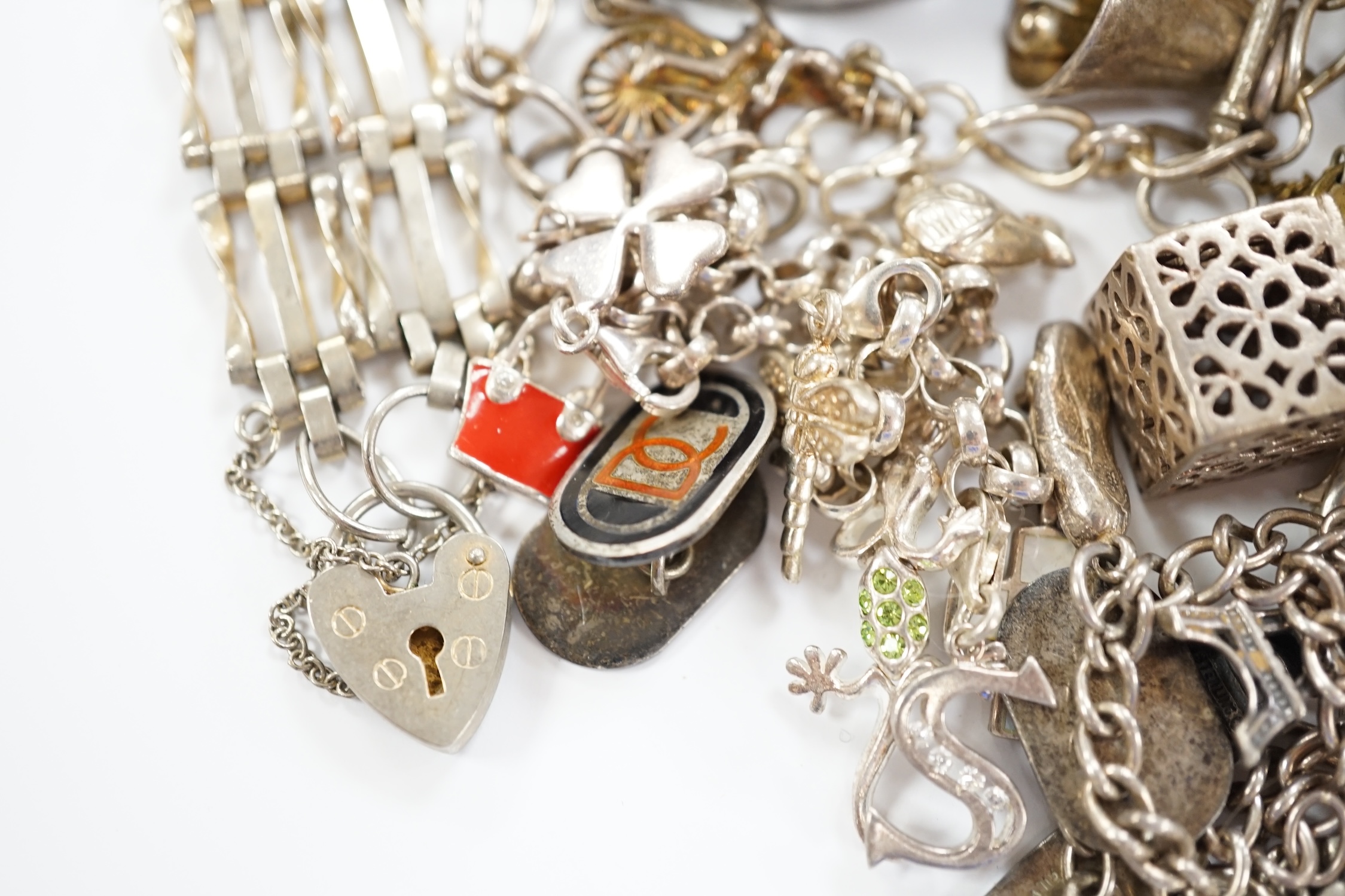 A small quantity of assorted jewellery including 925 charm bracelet, etc.